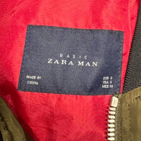 ZARA Men’s Bomber Jacket In Green Size S - Picture 3 of 5